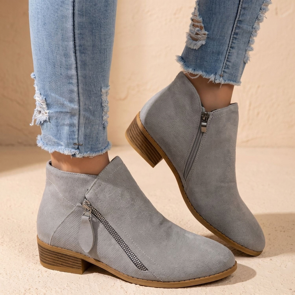 Renate | Damen Orthopädische Stiefeletten mit Reißverschluss und Absatz