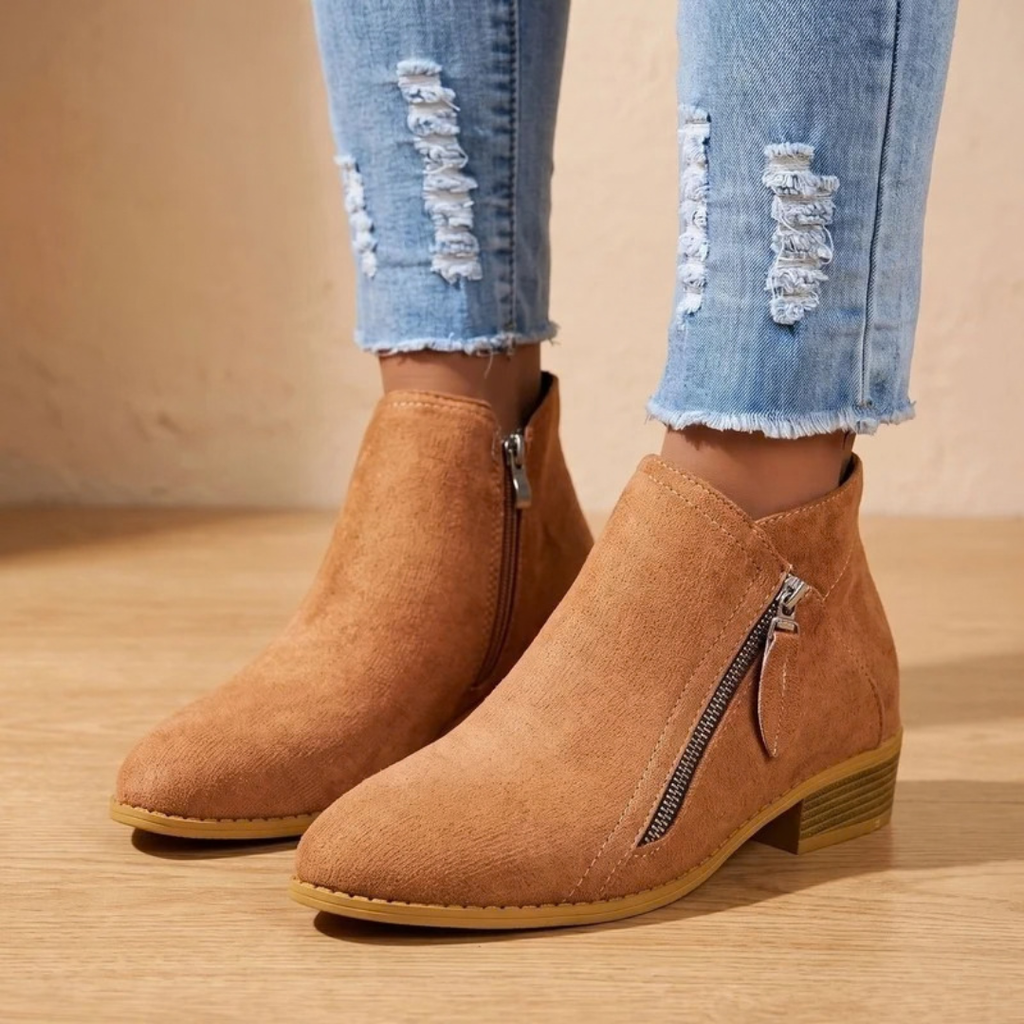 Renate | Damen Orthopädische Stiefeletten mit Reißverschluss und Absatz