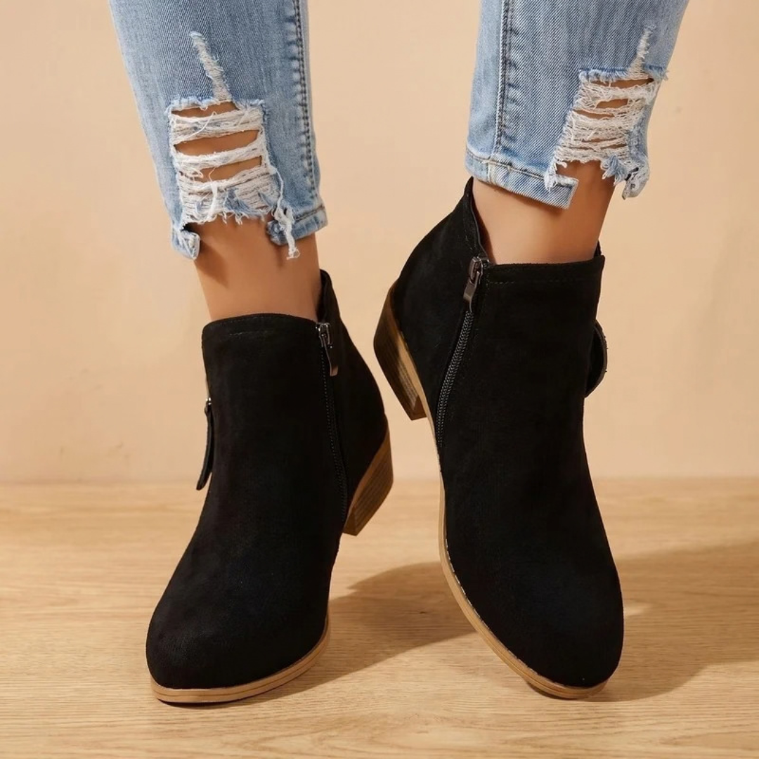 Renate | Damen Orthopädische Stiefeletten mit Reißverschluss und Absatz