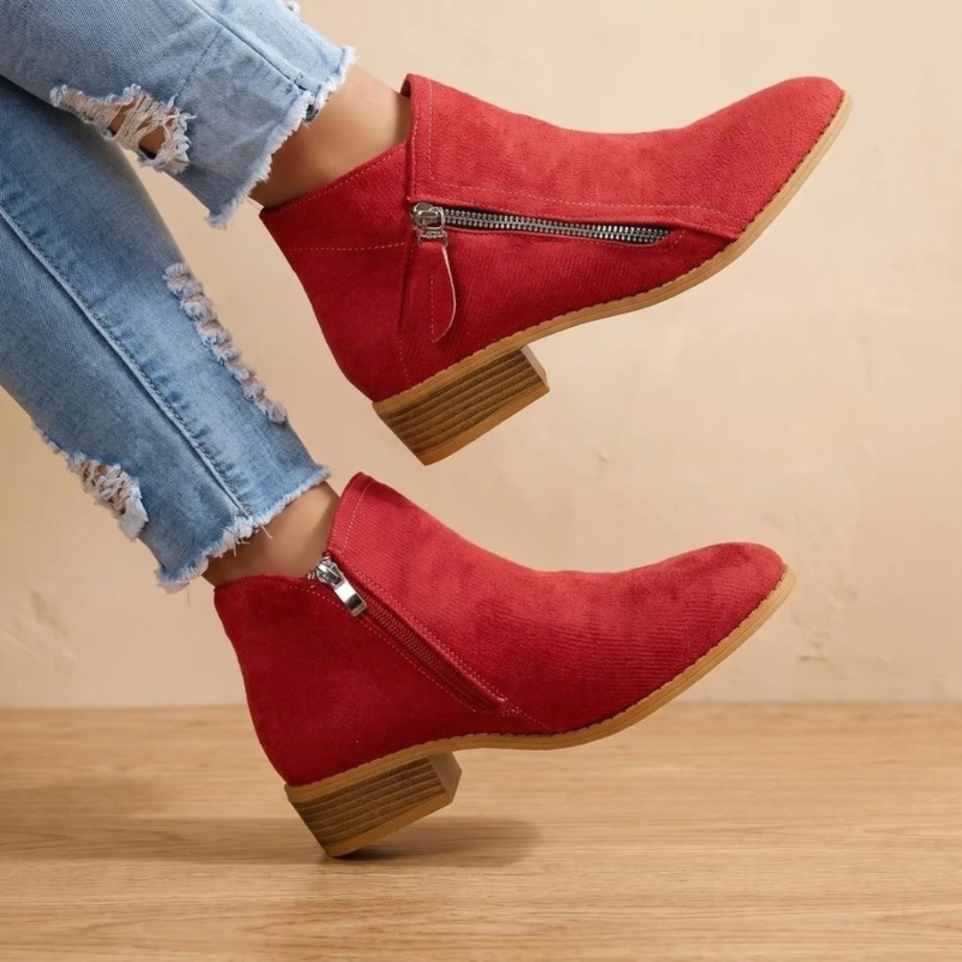 Renate | Damen Orthopädische Stiefeletten mit Reißverschluss und Absatz