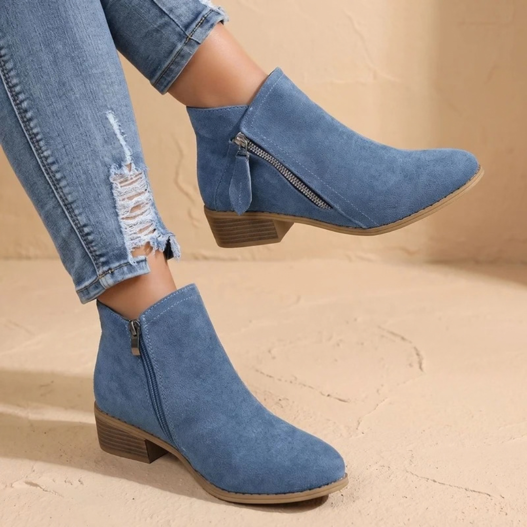 Renate | Damen Orthopädische Stiefeletten mit Reißverschluss und Absatz