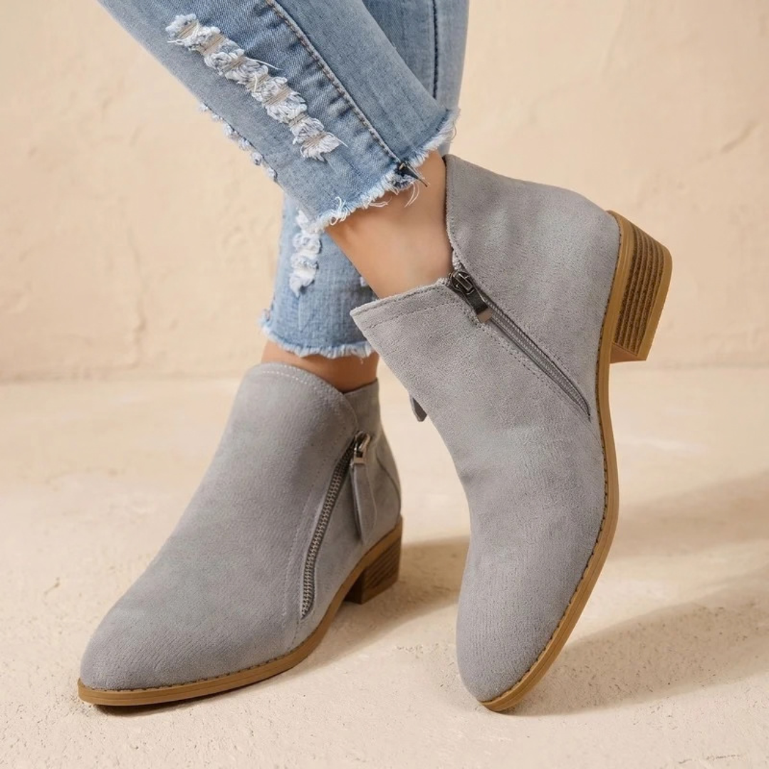 Renate | Damen Orthopädische Stiefeletten mit Reißverschluss und Absatz