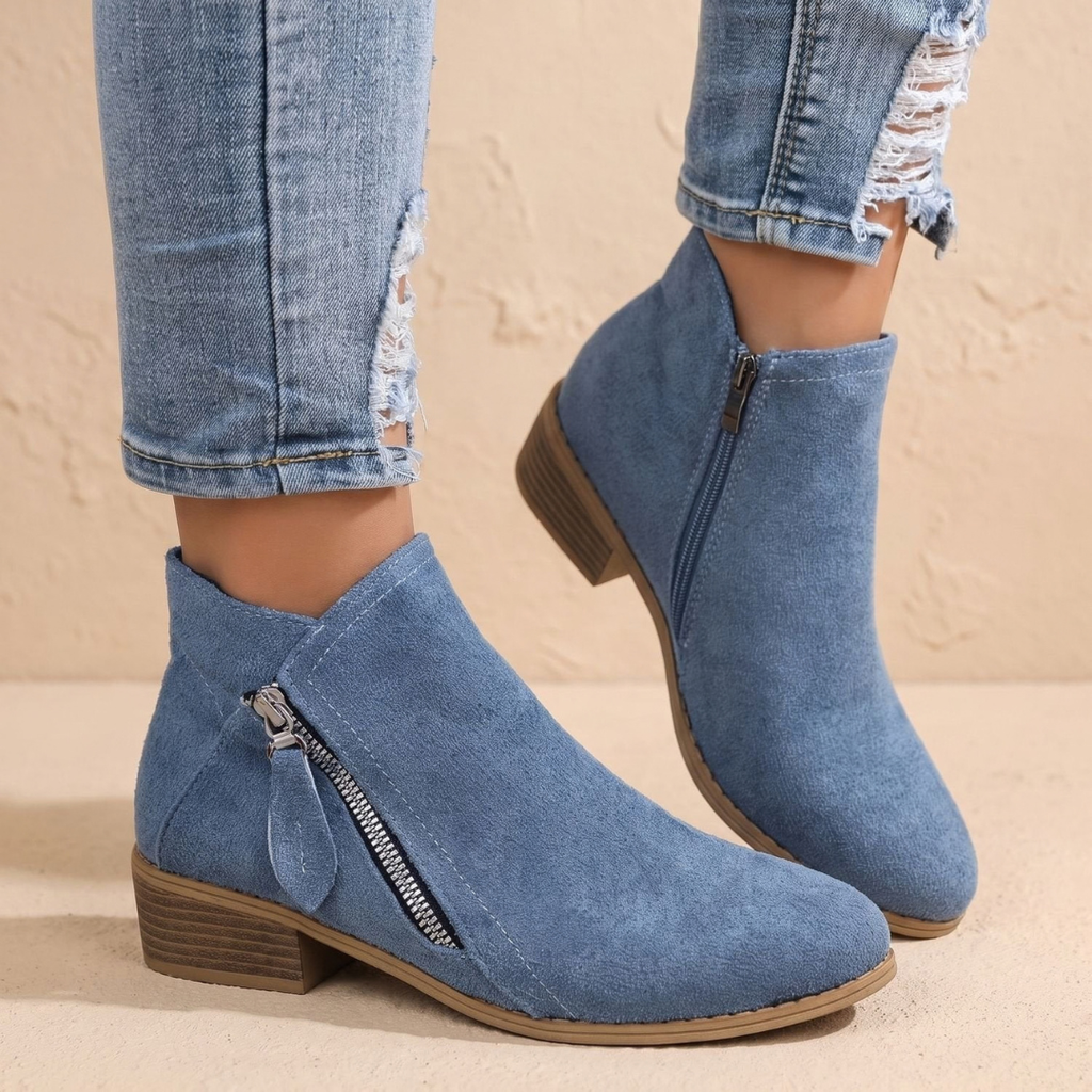 Renate | Damen Orthopädische Stiefeletten mit Reißverschluss und Absatz