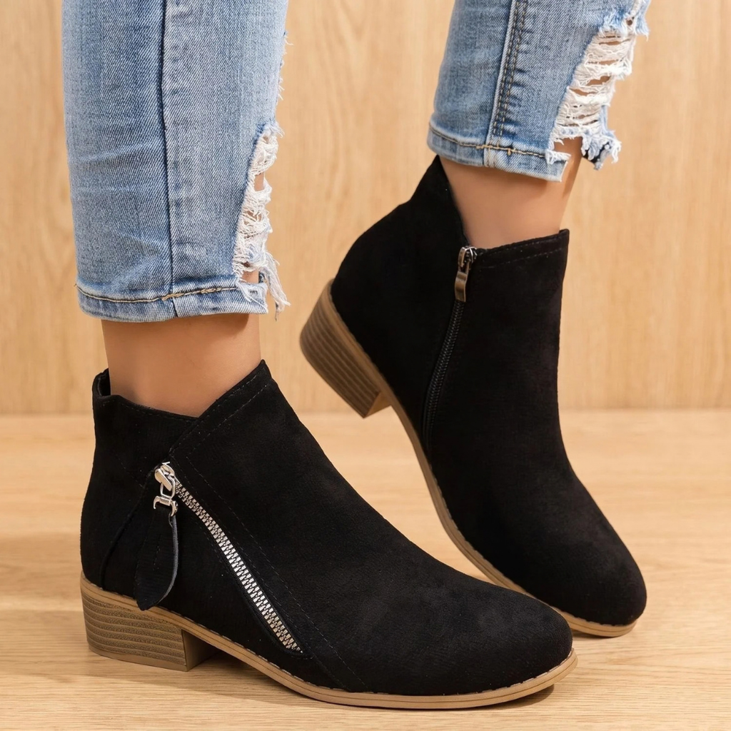 Renate | Damen Orthopädische Stiefeletten mit Reißverschluss und Absatz