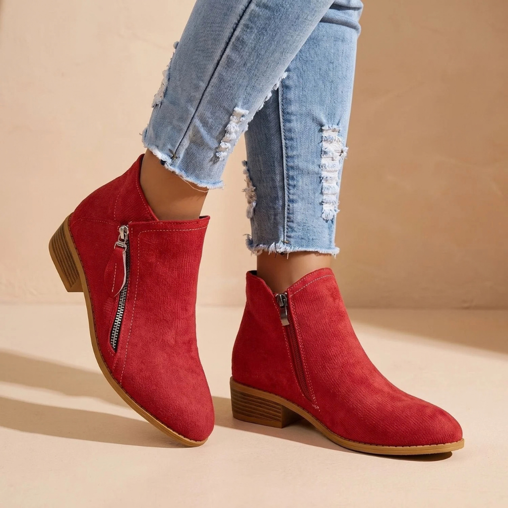 Renate | Damen Orthopädische Stiefeletten mit Reißverschluss und Absatz