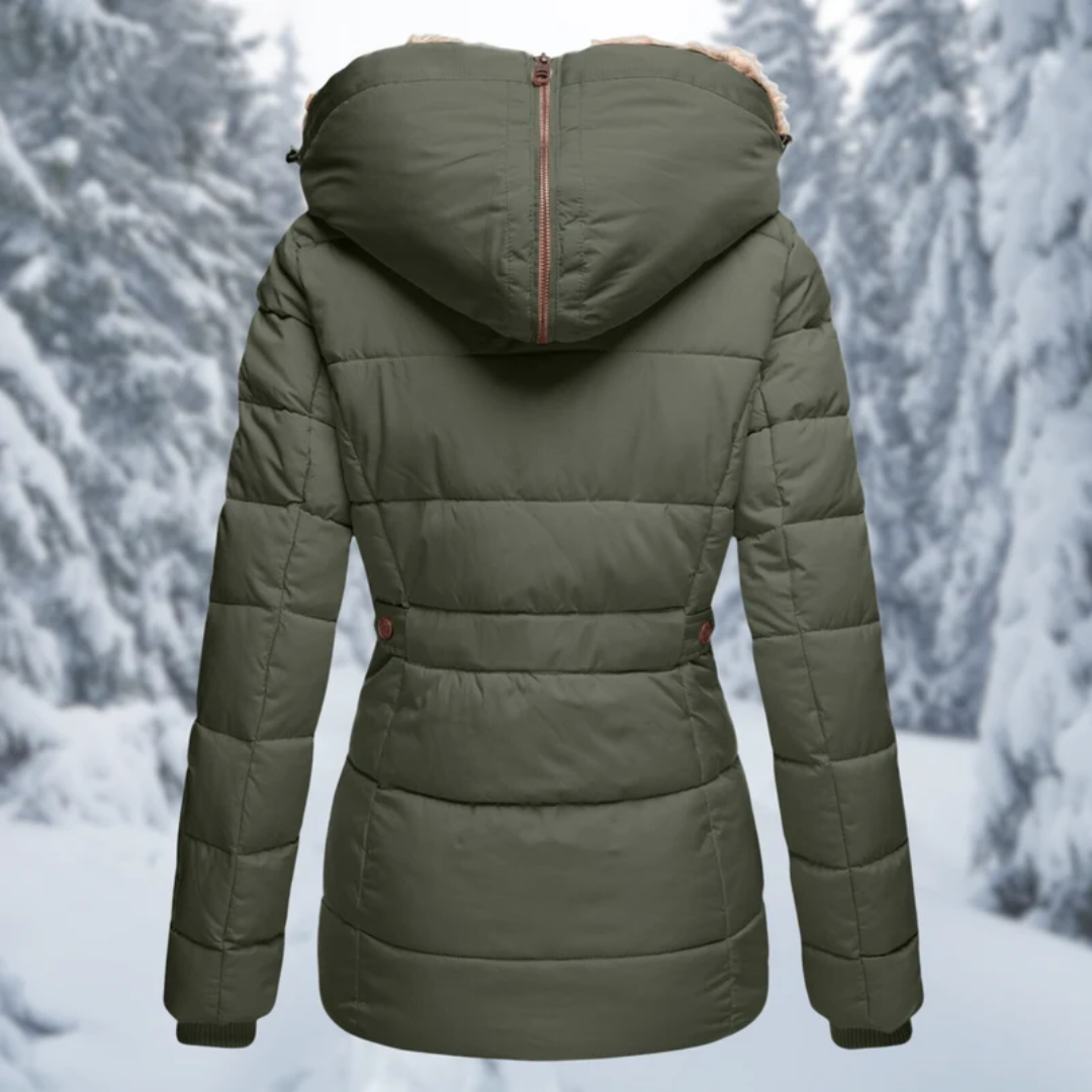 Renate | Damen Winterjacke mit Kapuze und Reißverschluss