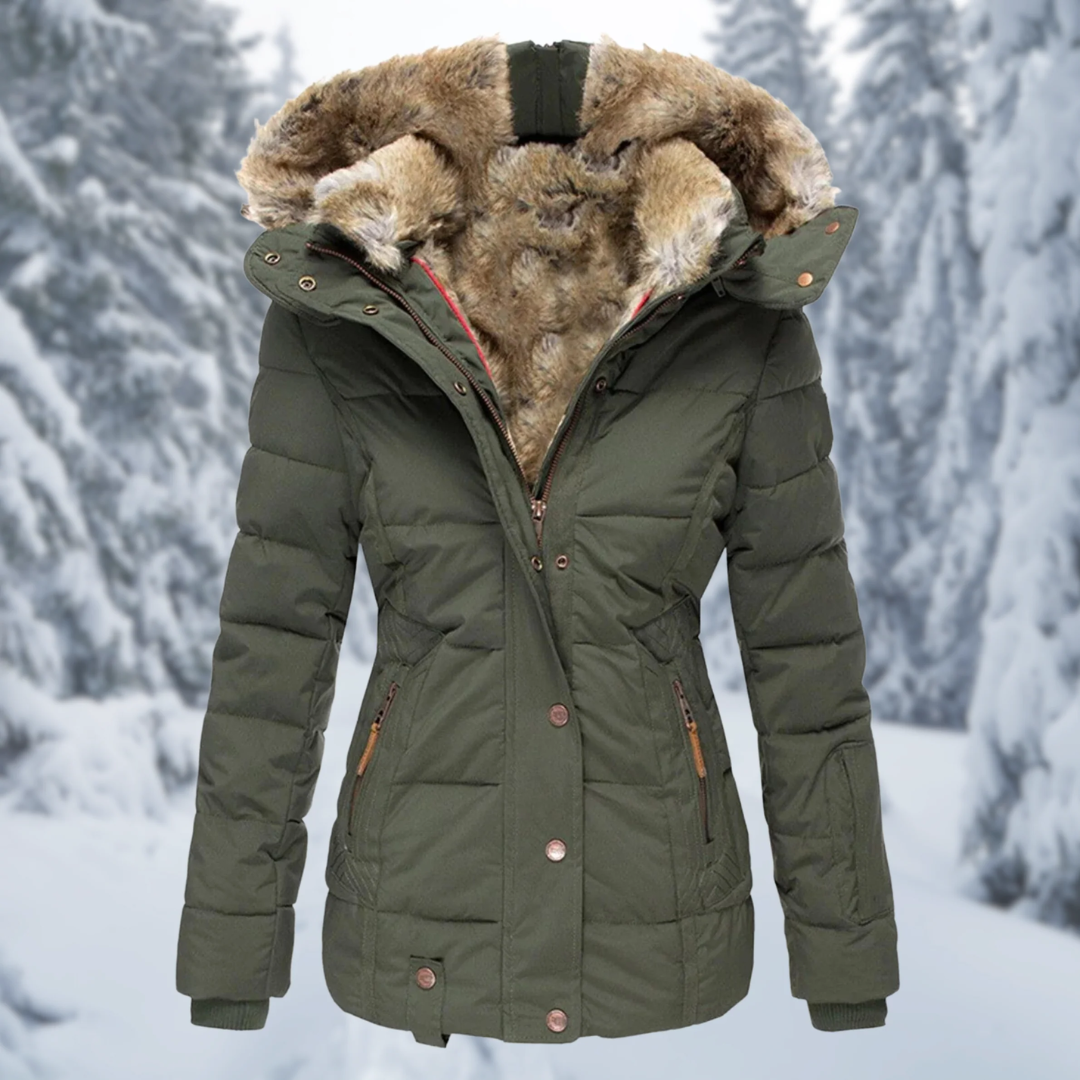 Renate | Damen Winterjacke mit Kapuze und Reißverschluss