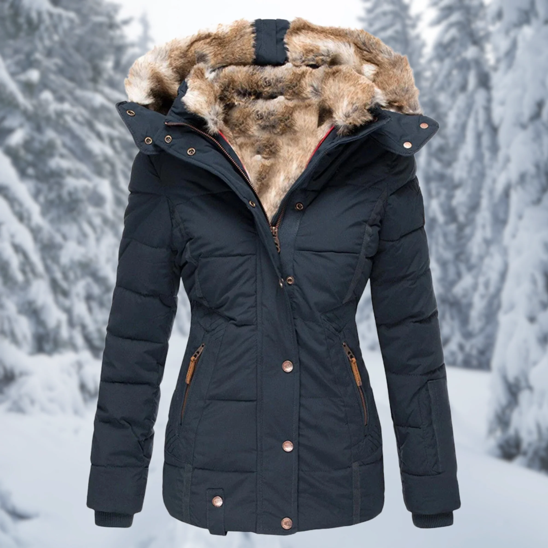 Renate | Damen Winterjacke mit Kapuze und Reißverschluss