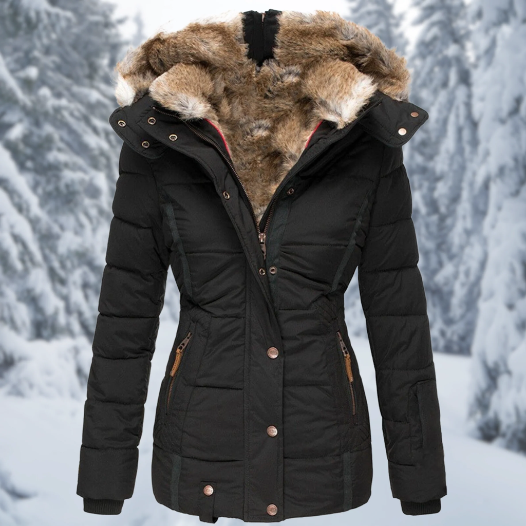 Renate | Damen Winterjacke mit Kapuze und Reißverschluss