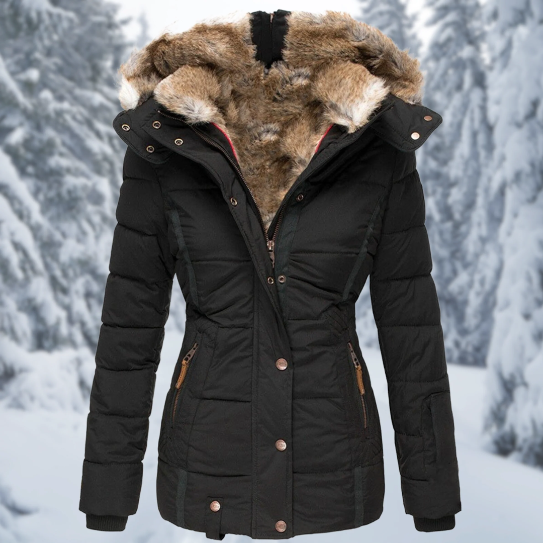 Renate | Damen Winterjacke mit Kapuze und Reißverschluss