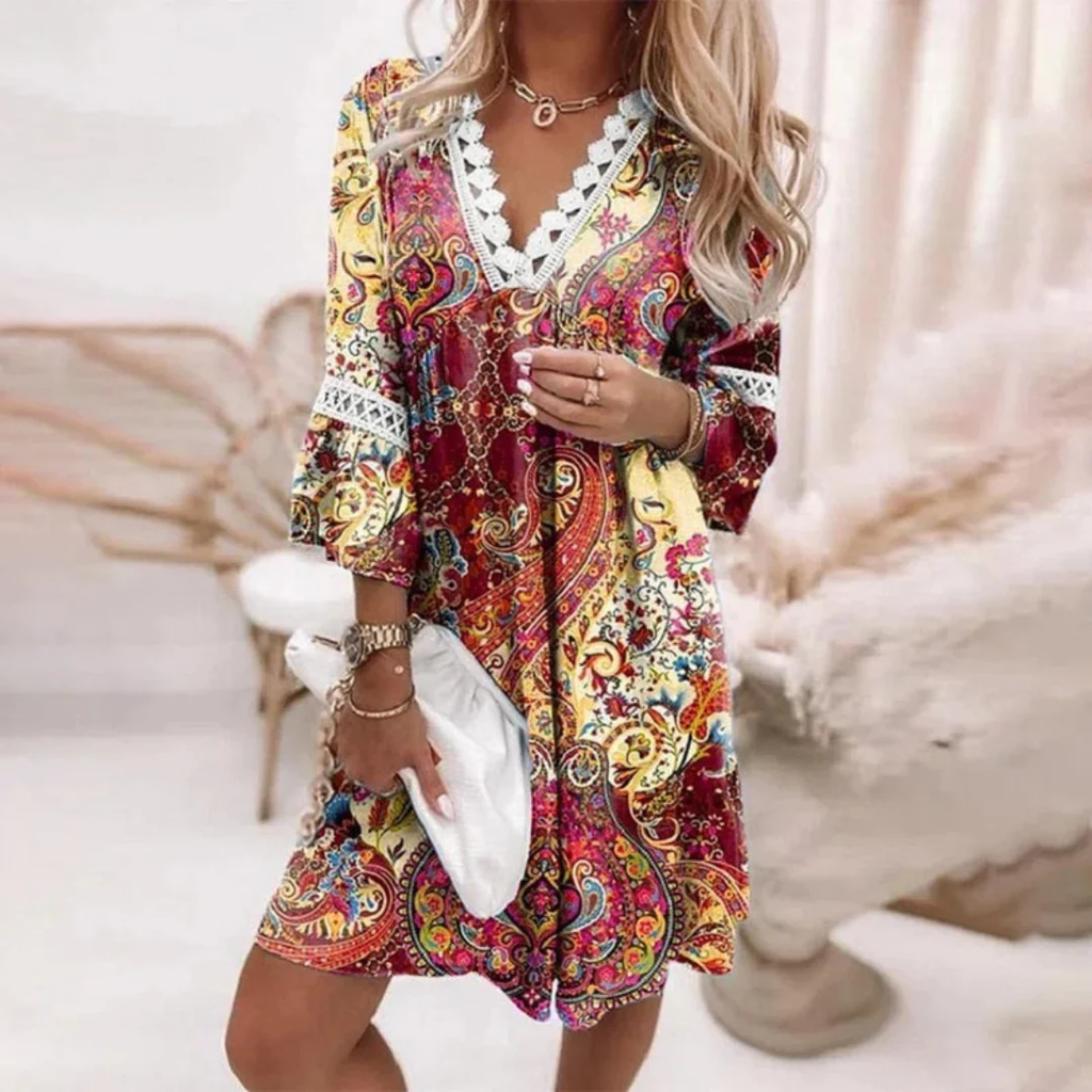 Rhea | Damen Sommerkleid Elegant Mini Boho