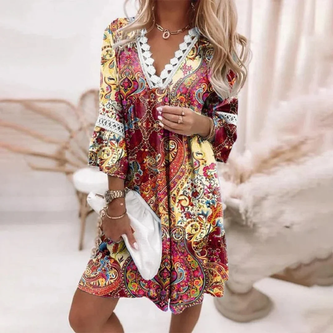 Rhea | Damen Sommerkleid Elegant Mini Boho