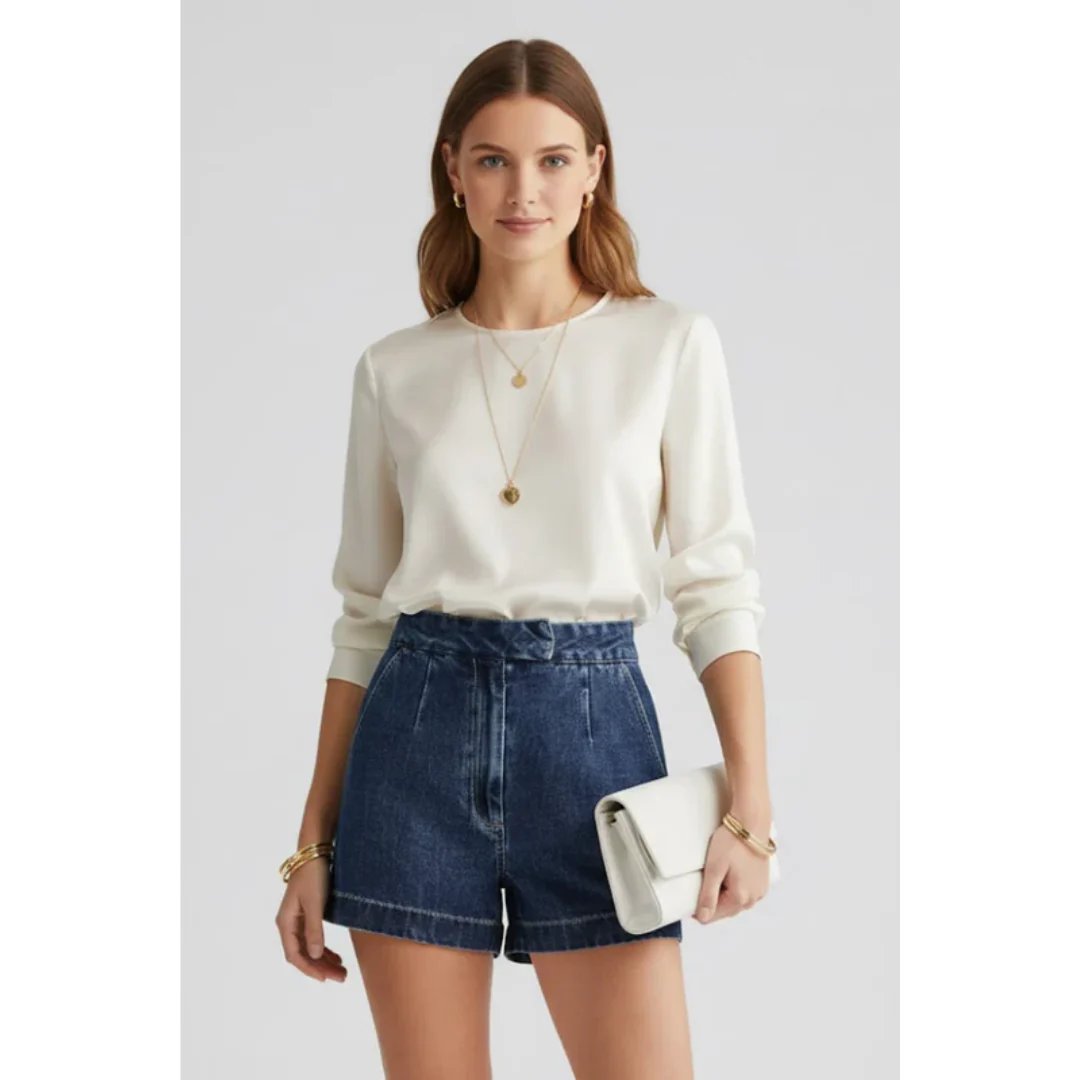 Rike | Damen Shorts Mit Umschlag Saum Für Urlaub
