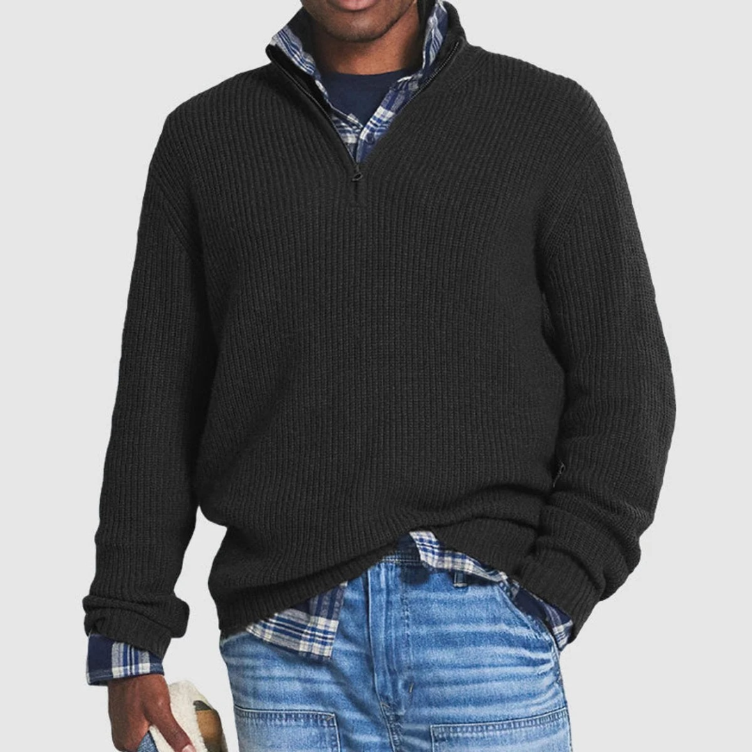 Robert | Herren Lässige Pullover mit Reißverschluss