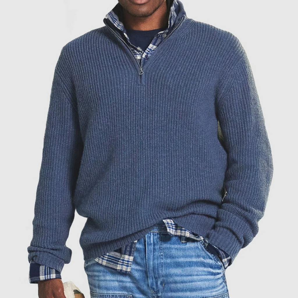 Robert | Herren Lässige Pullover mit Reißverschluss