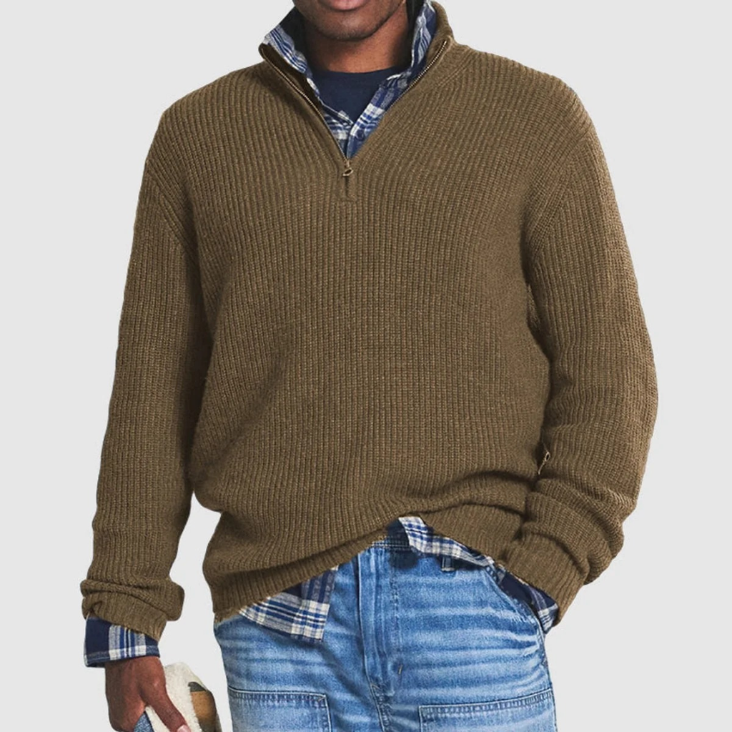 Robert | Herren Lässige Pullover mit Reißverschluss