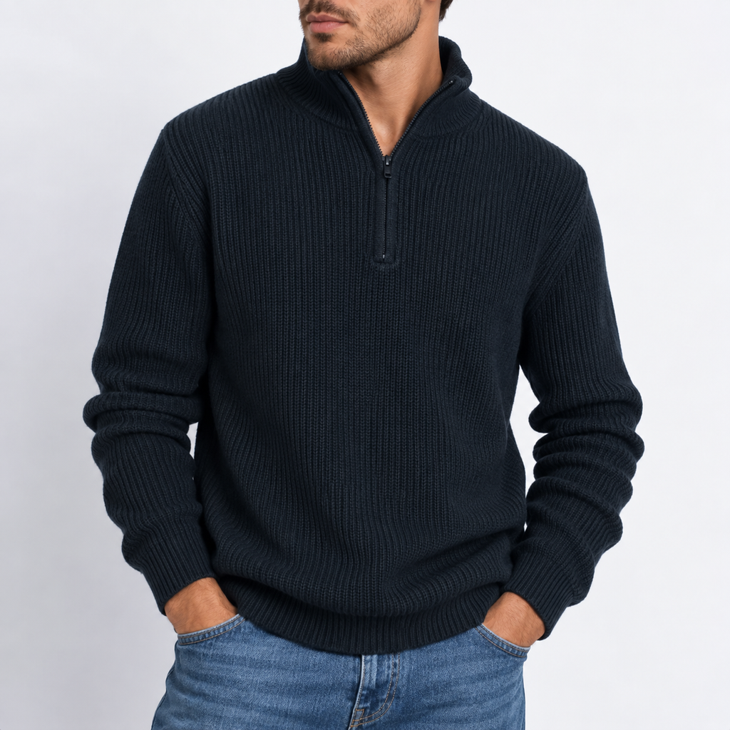 Robert | Herren Lässige Pullover mit Reißverschluss