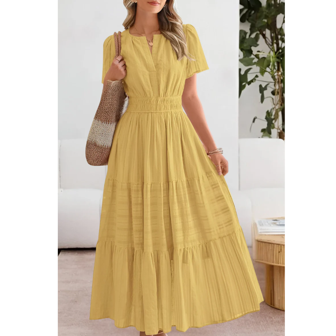 Rojin | Damen Sommerkleid Maxi Stilvoll Elegant
