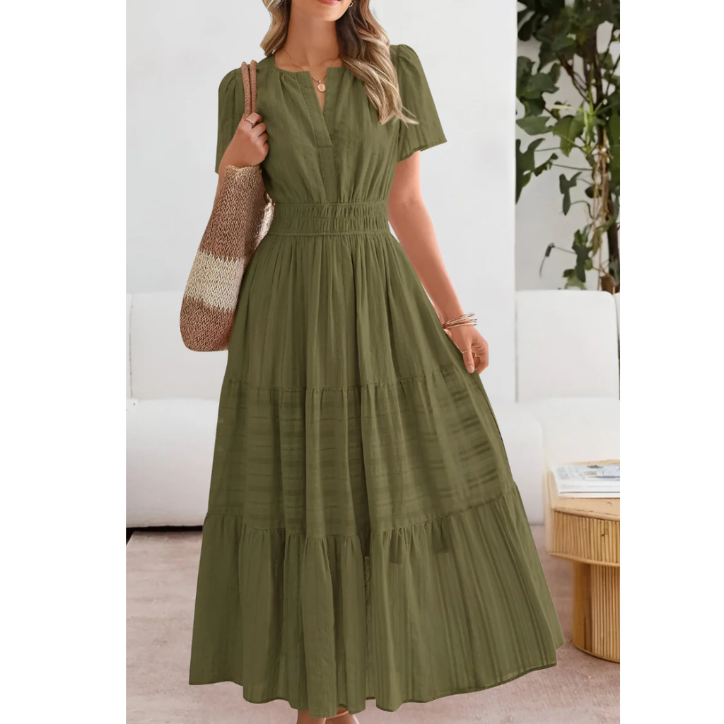 Rojin | Damen Sommerkleid Maxi Stilvoll Elegant