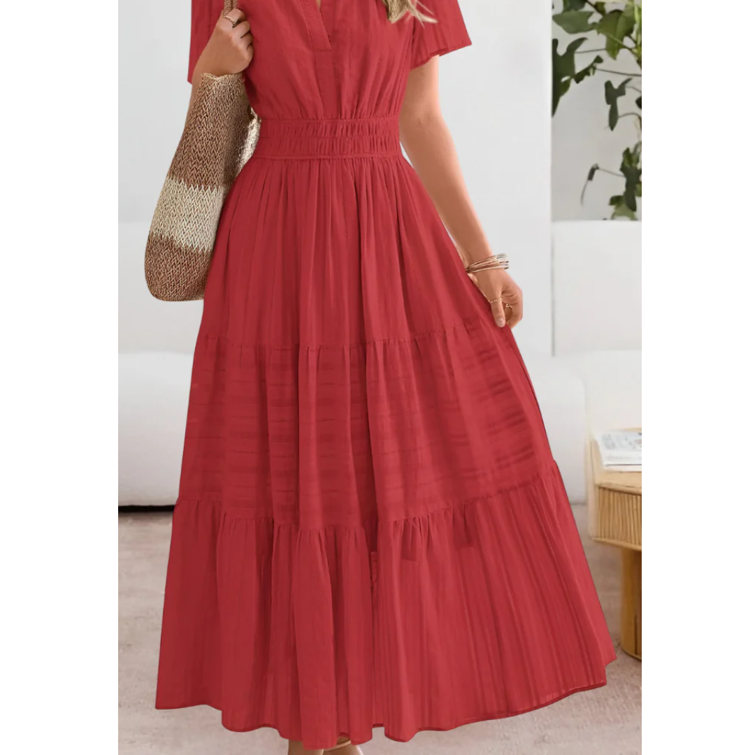 Rojin | Damen Sommerkleid Maxi Stilvoll Elegant