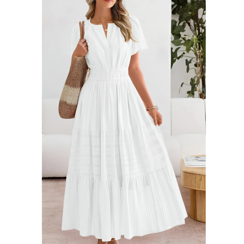 Rojin | Damen Sommerkleid Maxi Stilvoll Elegant