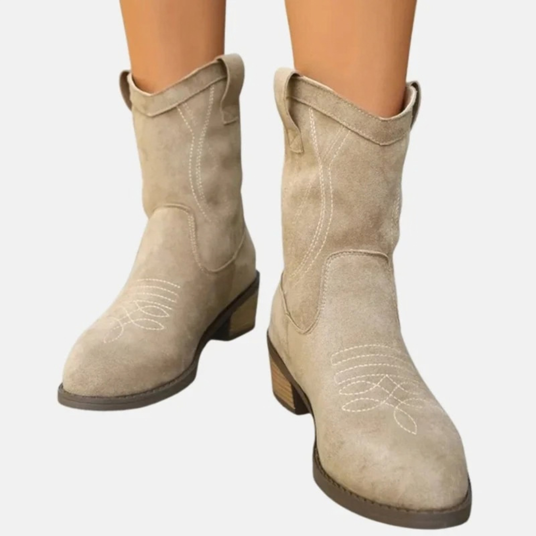 Romina | Damen Orthopädische Stiefeletten mit Western Design