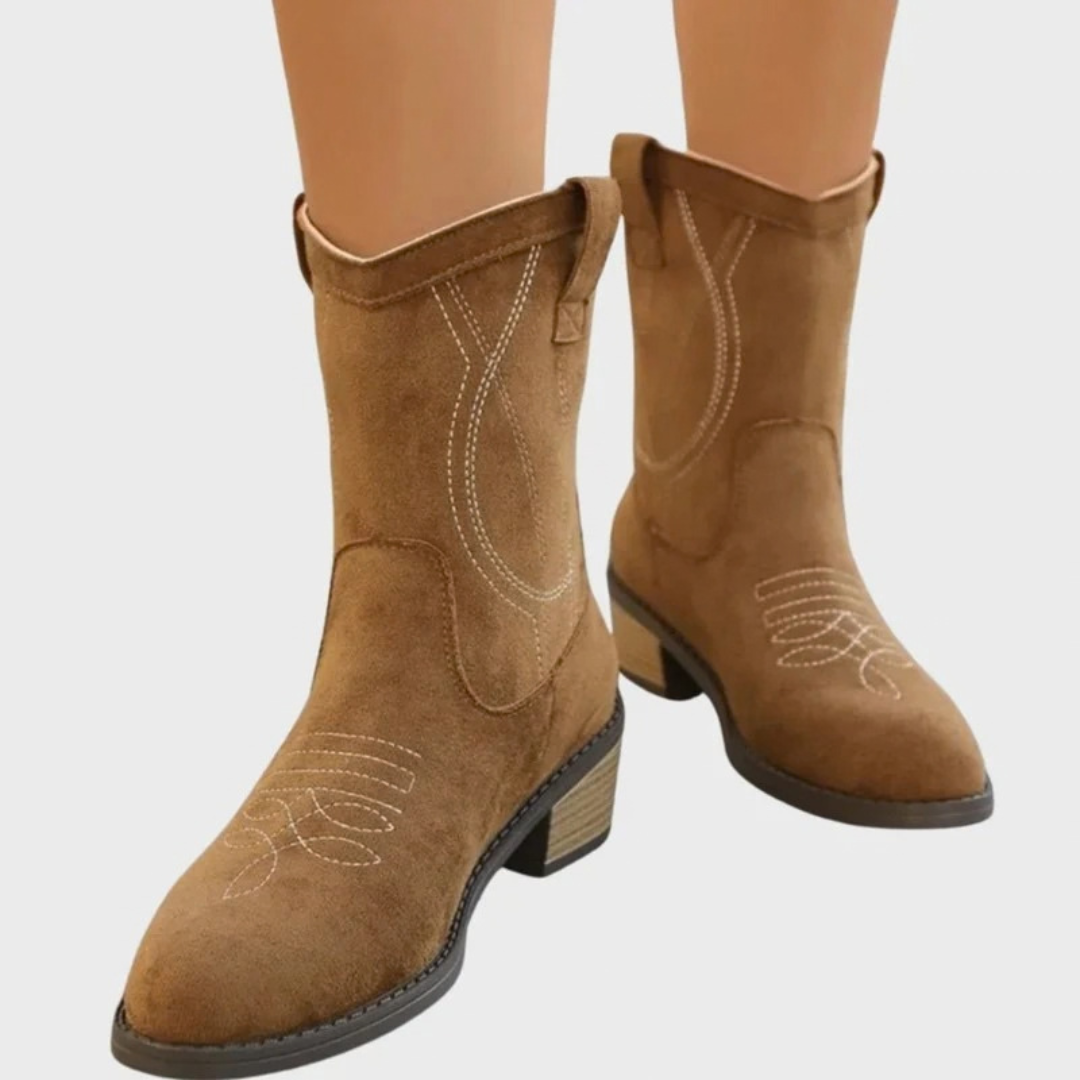 Romina | Damen Orthopädische Stiefeletten mit Western Design
