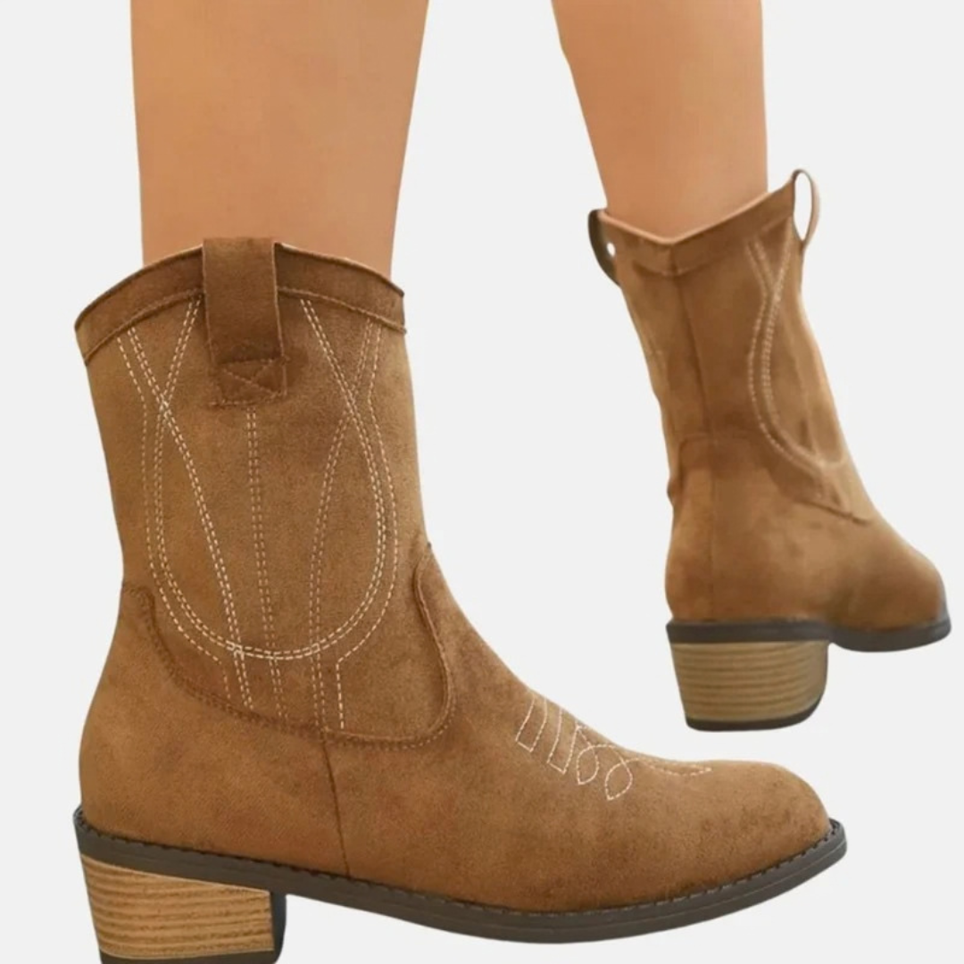 Romina | Damen Orthopädische Stiefeletten mit Western Design