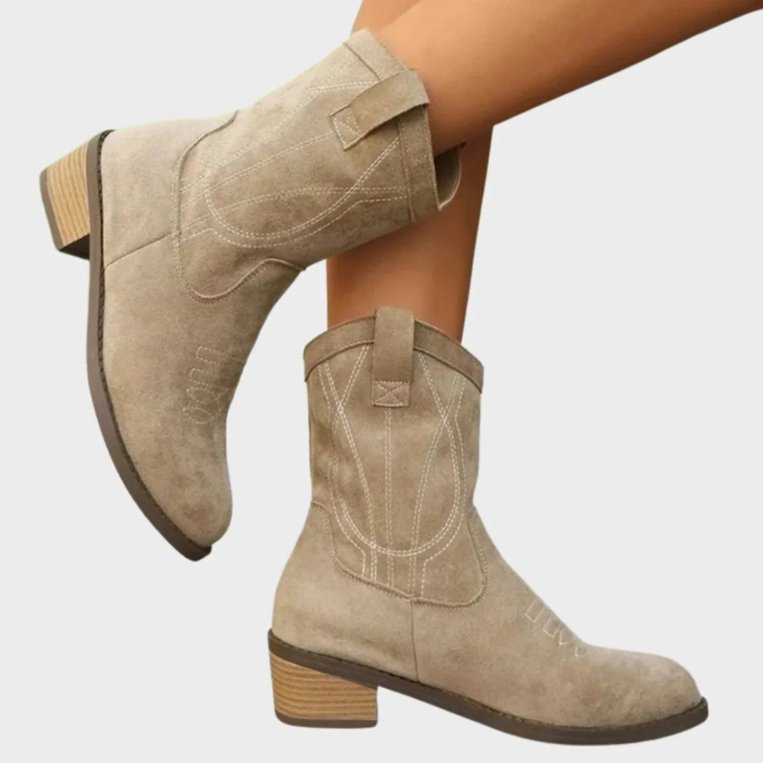 Romina | Damen Orthopädische Stiefeletten mit Western Design