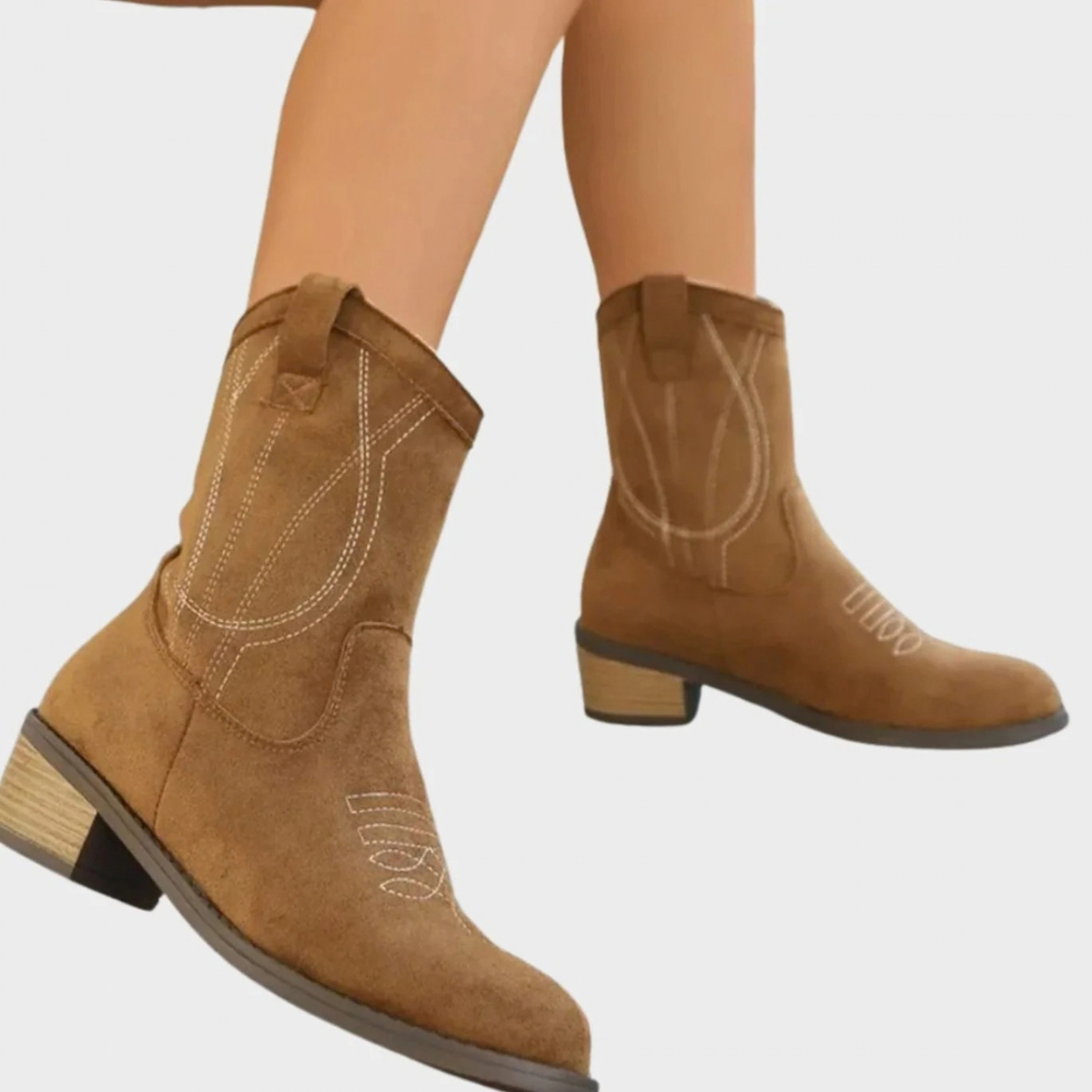 Romina | Damen Orthopädische Stiefeletten mit Western Design