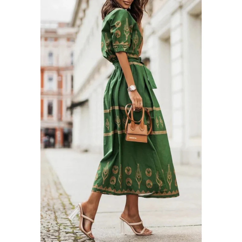 Romina | Damen Sommerkleid Midi im Boho Stil mit Silhouette