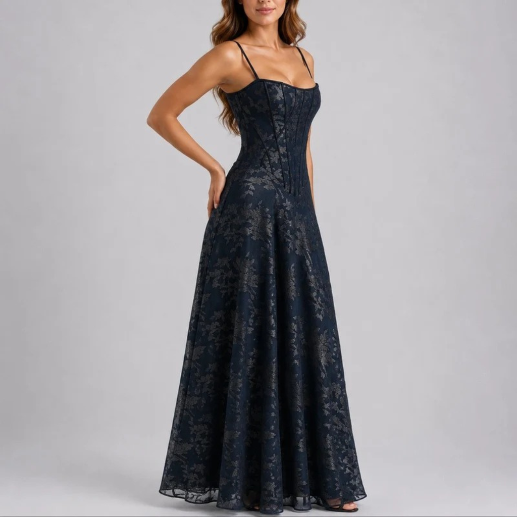 Romy | Damen Komfortables Florale Maxikleid für Hochzeitsgäste im Herbst