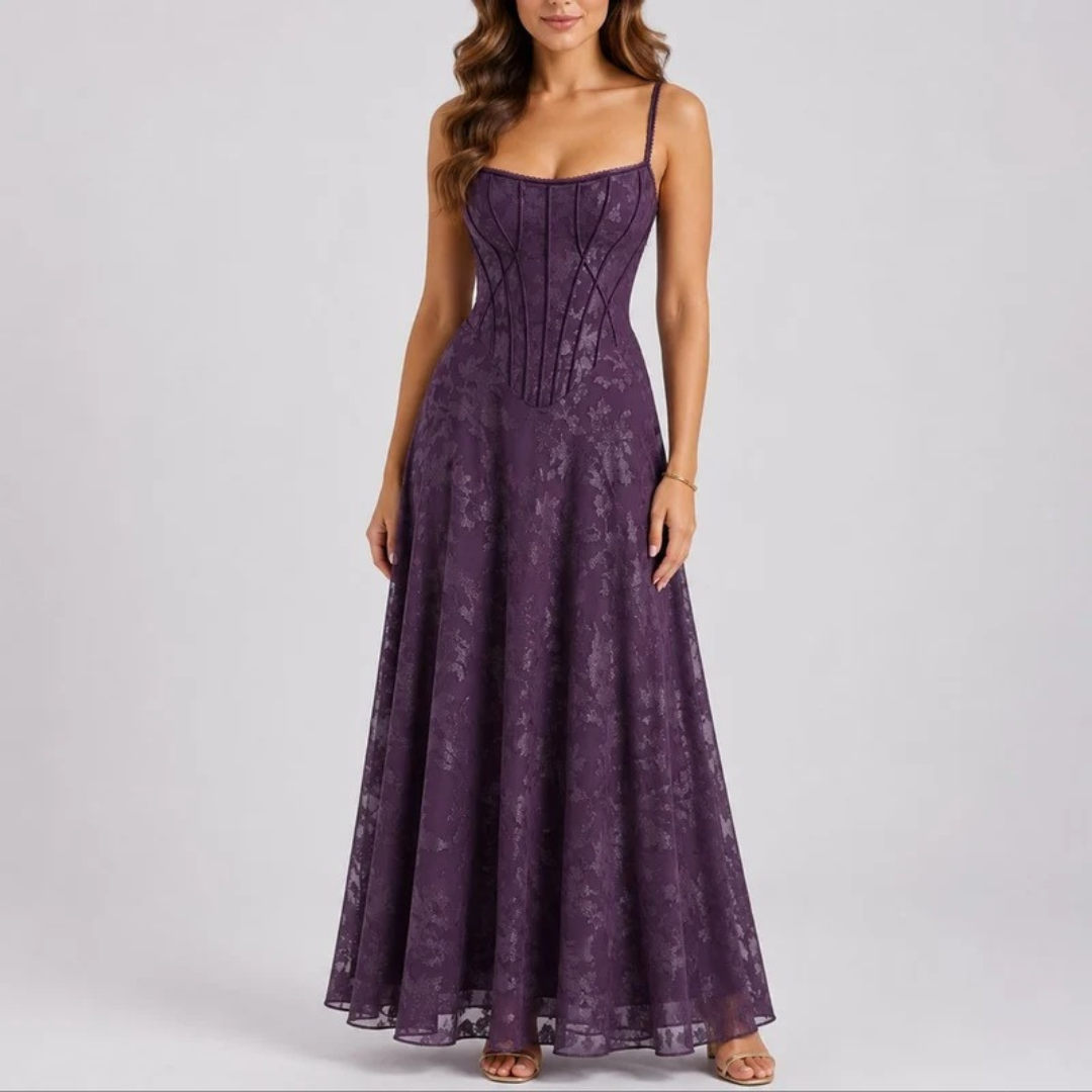 Romy | Damen Komfortables Florale Maxikleid für Hochzeitsgäste im Herbst