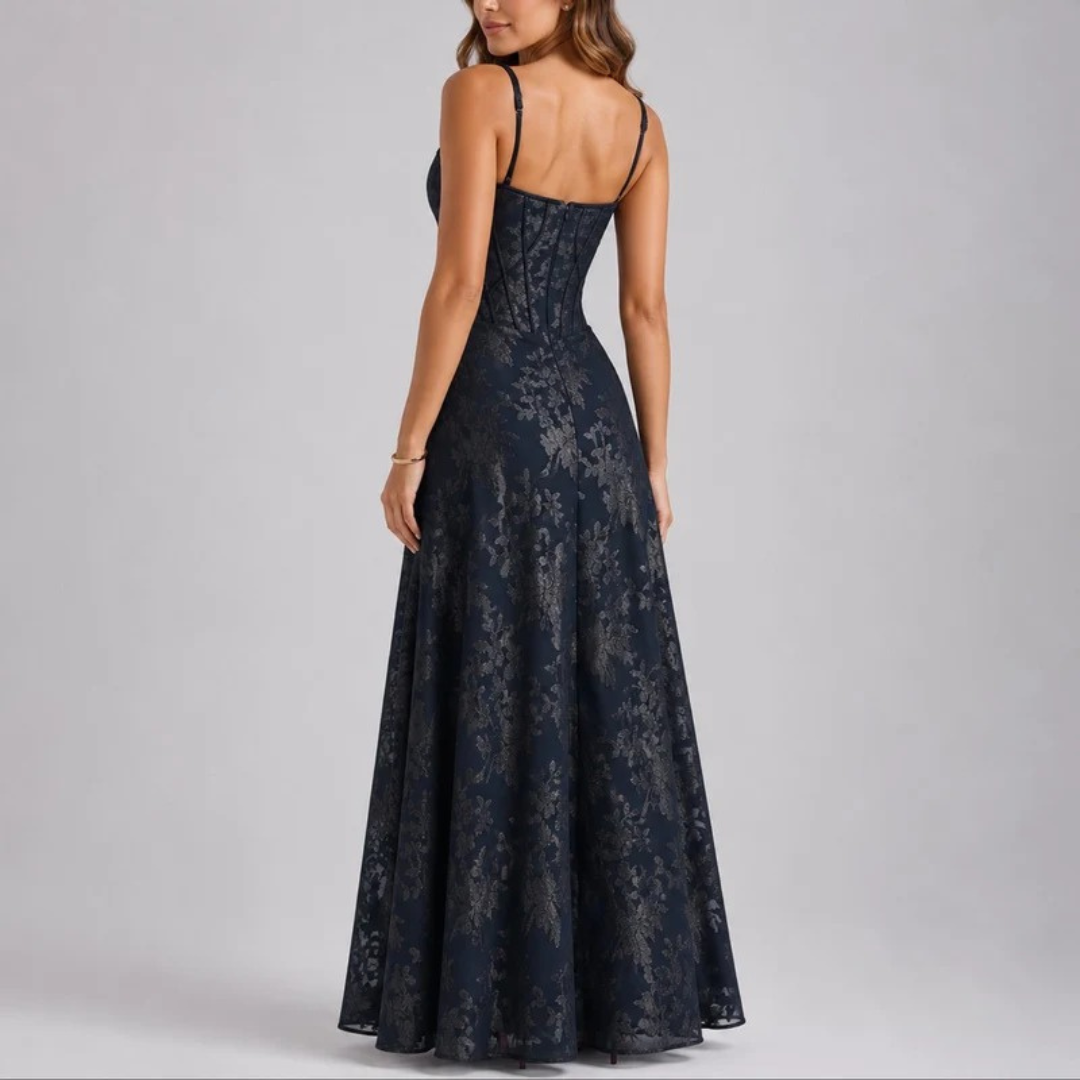 Romy | Damen Komfortables Florale Maxikleid für Hochzeitsgäste im Herbst