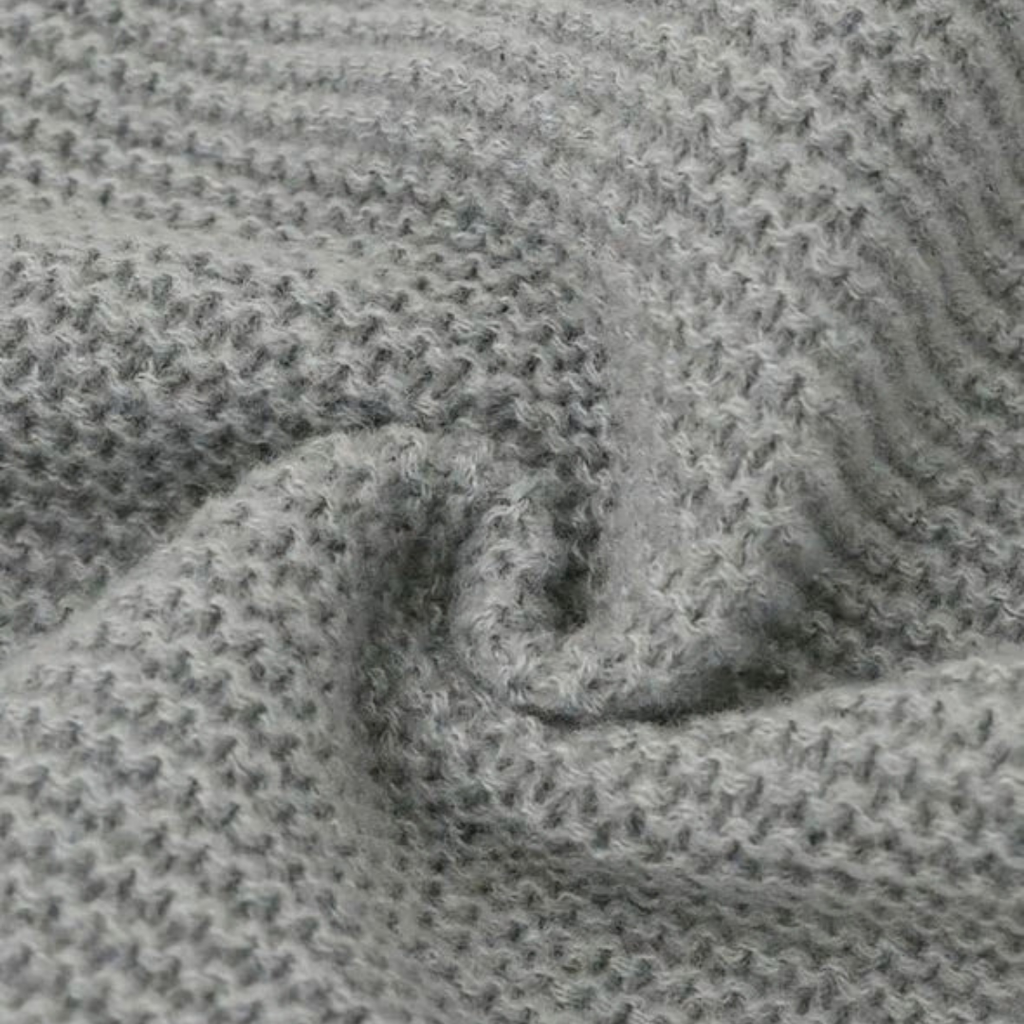 Ronja | Damen Graue Lange Strickjacke mit Struktur