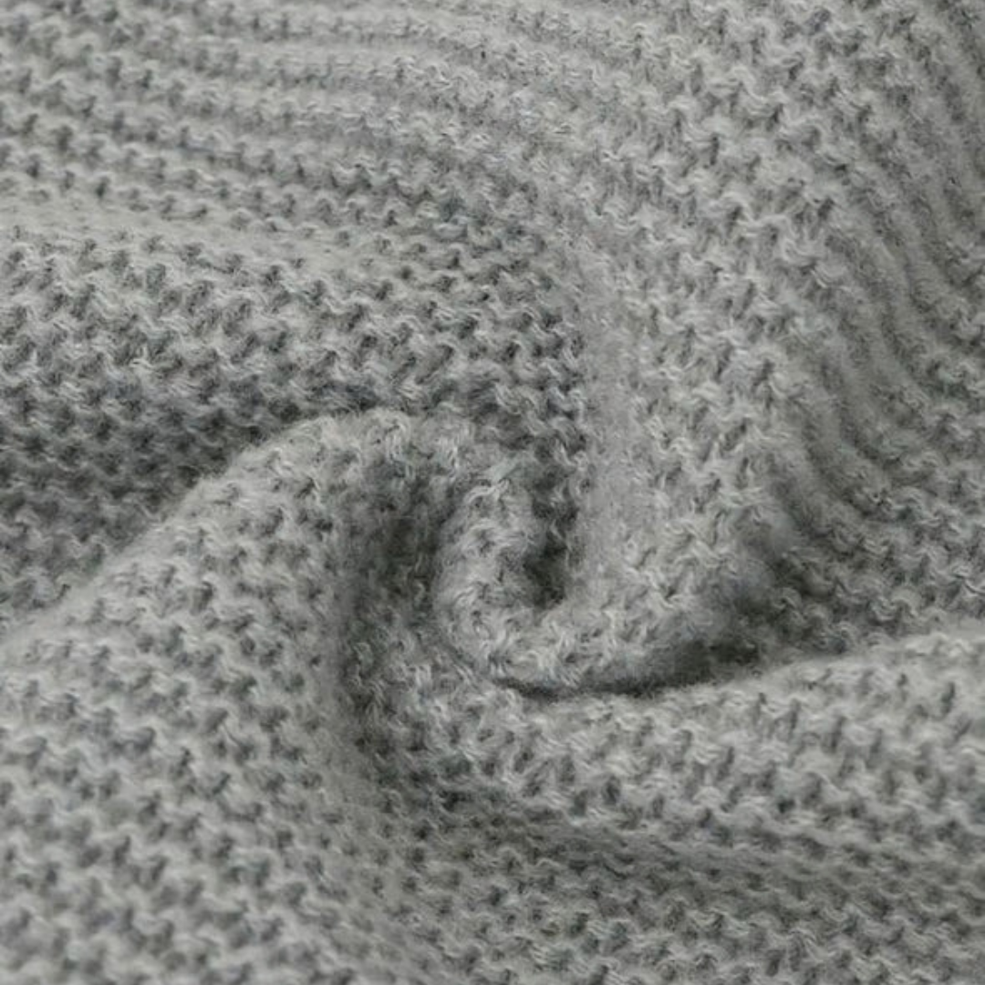 Ronja | Damen Graue Lange Strickjacke mit Struktur