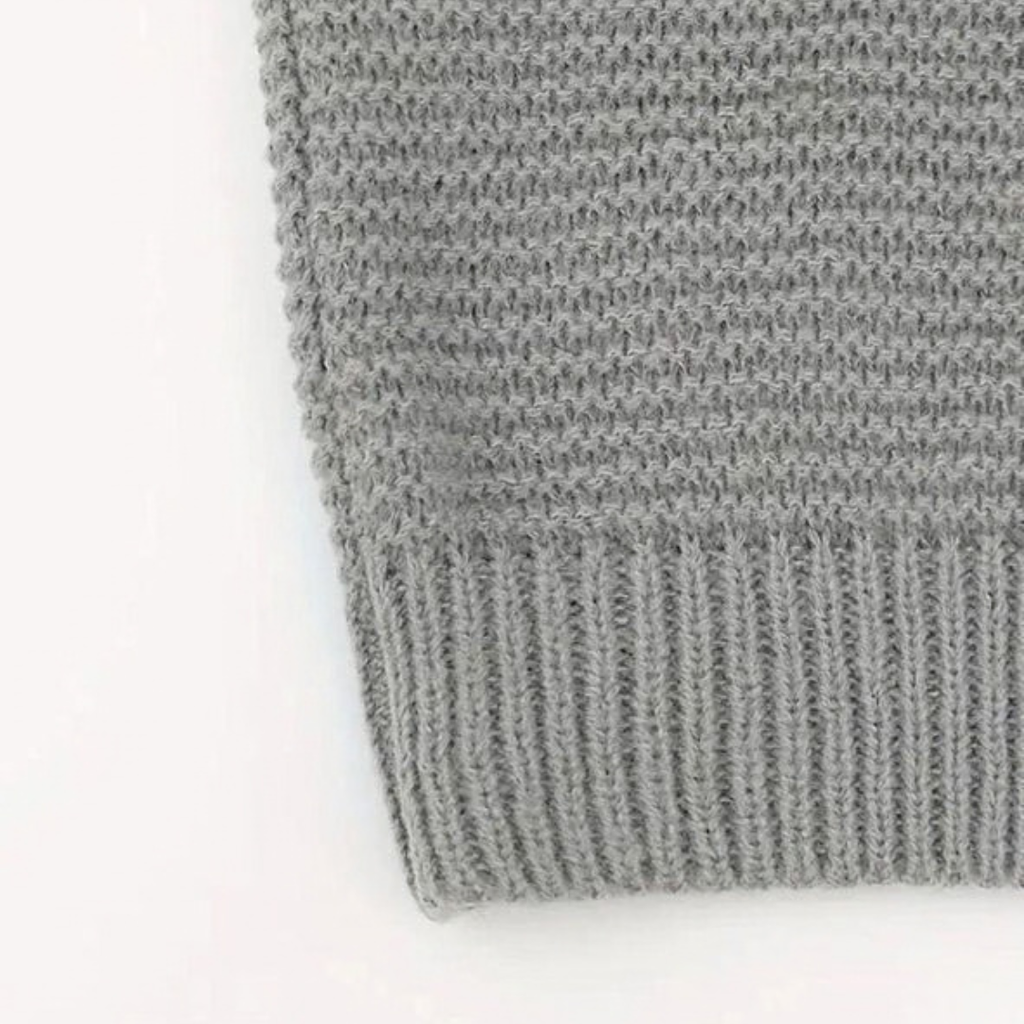 Ronja | Damen Graue Lange Strickjacke mit Struktur