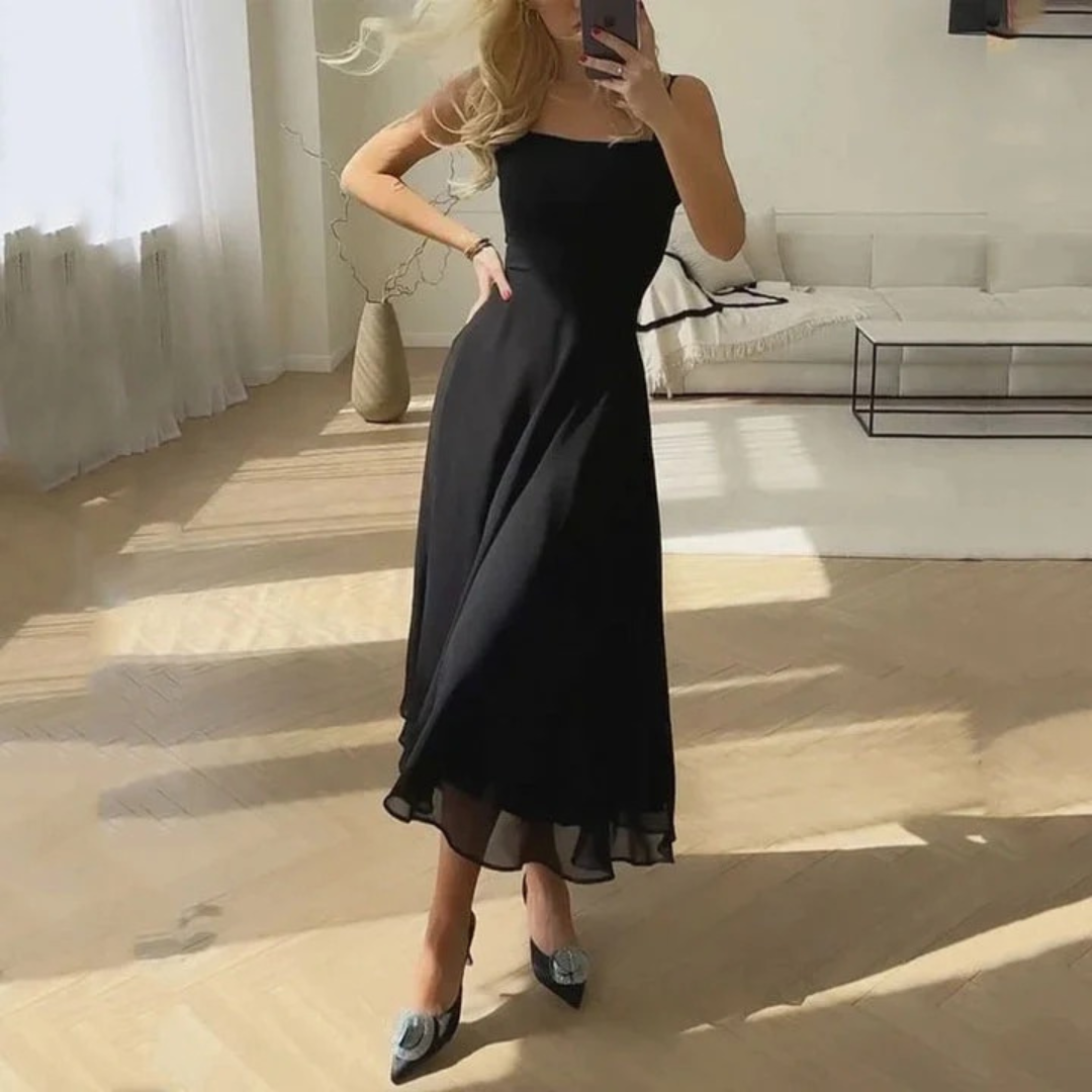 Ronja | Damen Midi Kleid Für Hochzeitsgast Gerade Form