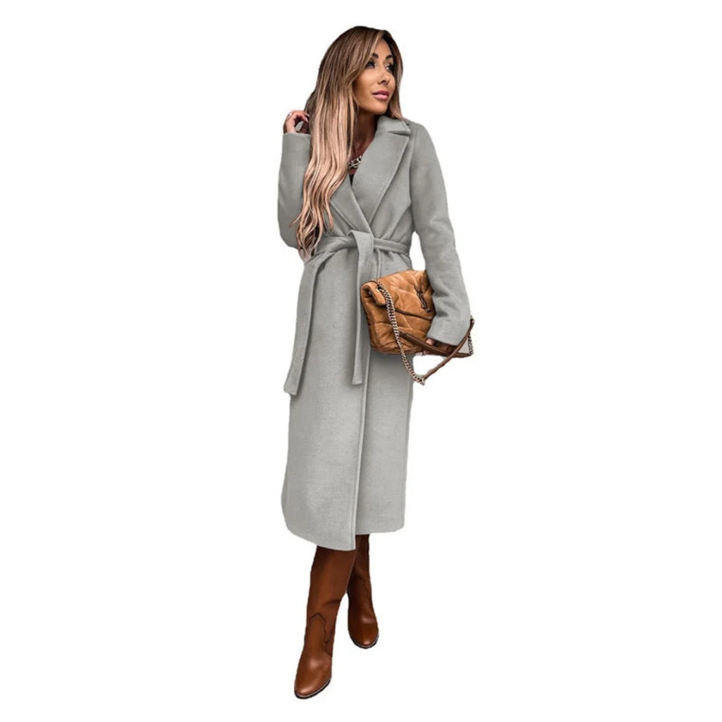 Rosalie | Damen Winterjacke mit Gürtel, Langer Mantel mit Besonderem Schnitt