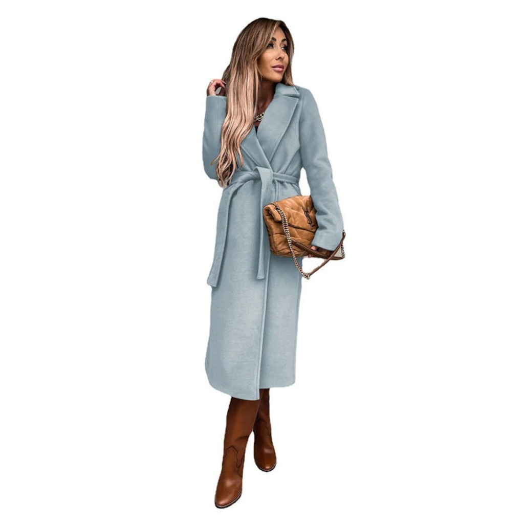 Rosalie | Damen Winterjacke mit Gürtel, Langer Mantel mit Besonderem Schnitt