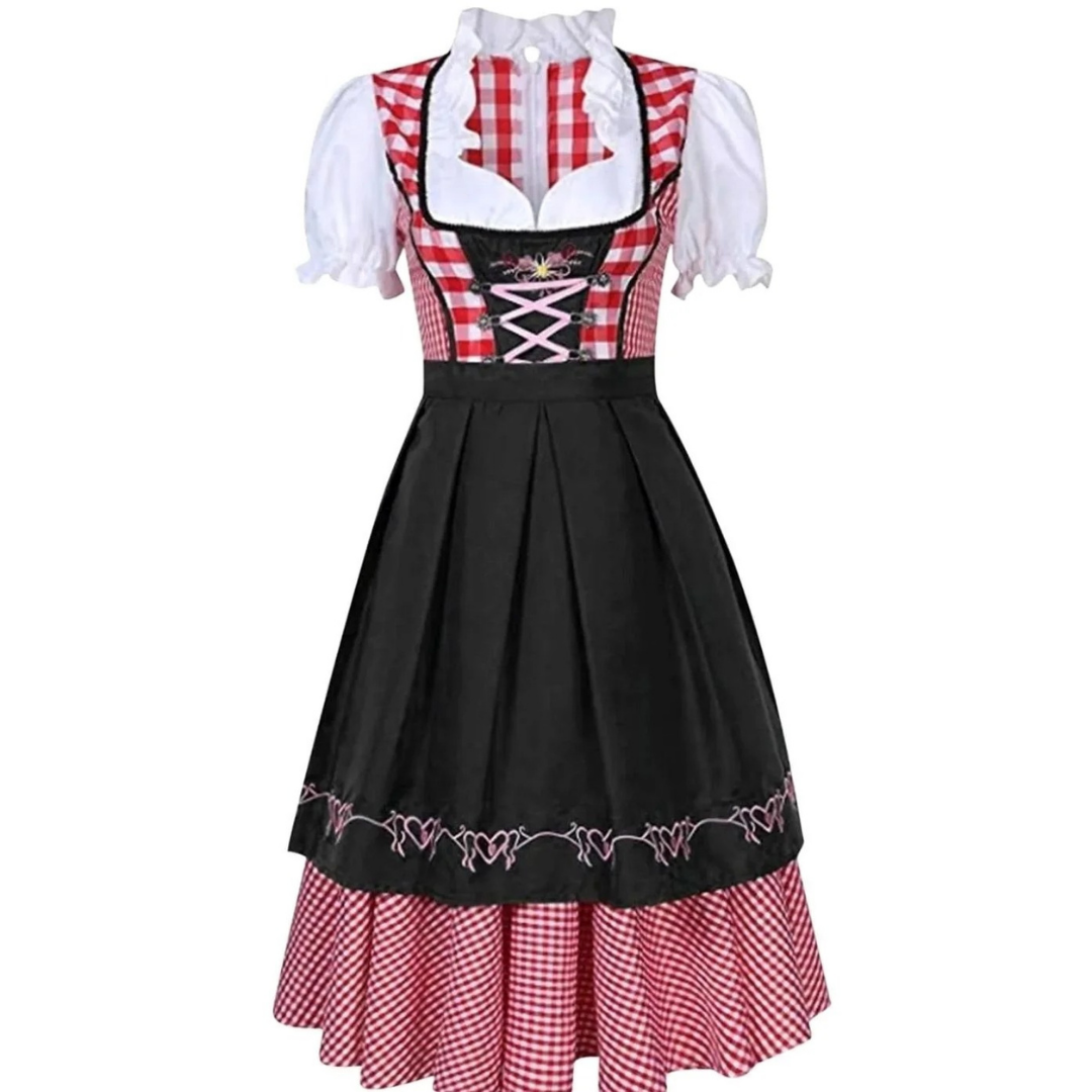 Rosalina | Damen Oktoberfest Trachtenkleid Mit Karomuster Und Schürzen Design