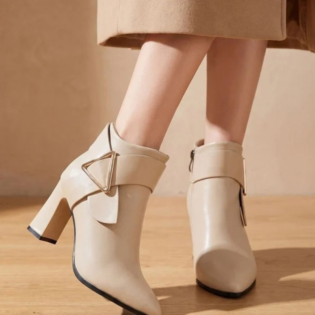 Rosamunde | Damen Orthopädische Stiefeletten mit Schnalle und Absatz