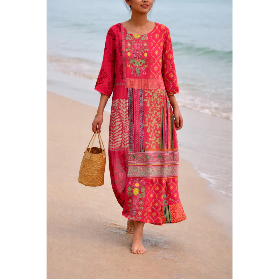 Rosel | Damen Sommerkleid Midi Für Alltag Und Sommer