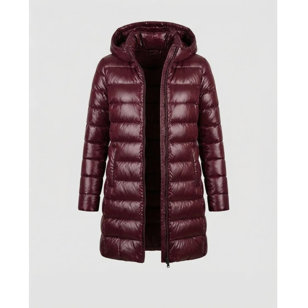Roswitha | Damen Winterjacke mit Kapuze, Stepp Design und Daunen Optik