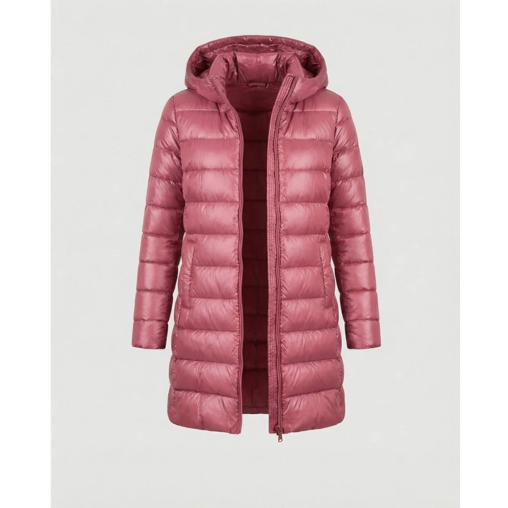 Roswitha | Damen Winterjacke mit Kapuze, Stepp Design und Daunen Optik