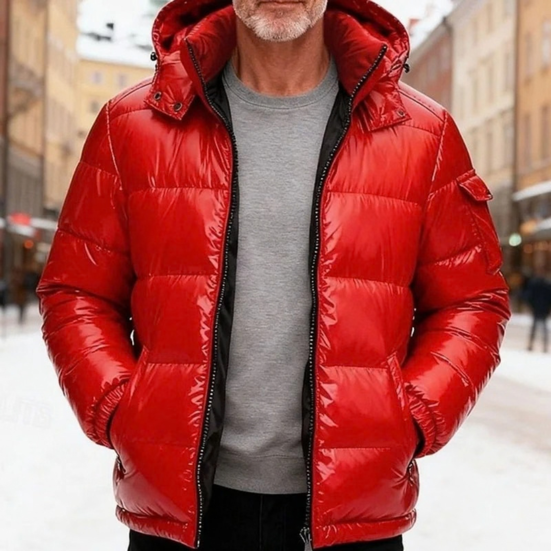 Rüdiger | Herren Pufferjacke Winterjacke mit Kapuze und Reißverschluss