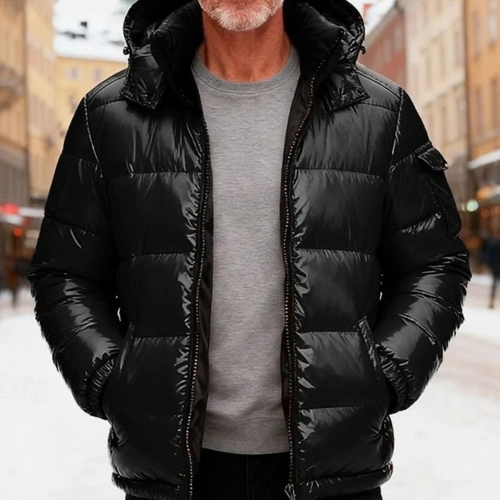 Rüdiger | Herren Pufferjacke Winterjacke mit Kapuze und Reißverschluss