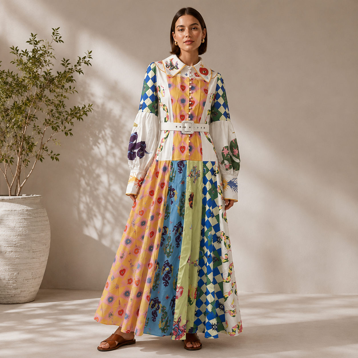 Sabina | Damen Maxikleid Sommer Urlaub Freizeit Modern