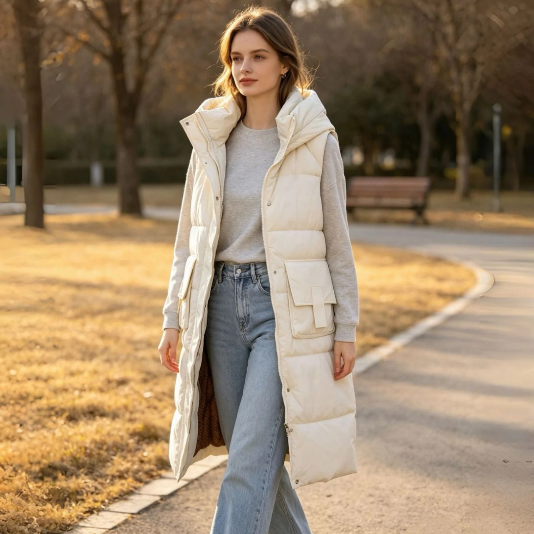 Sabina | Damen Steppweste im Bodywarmer Stil