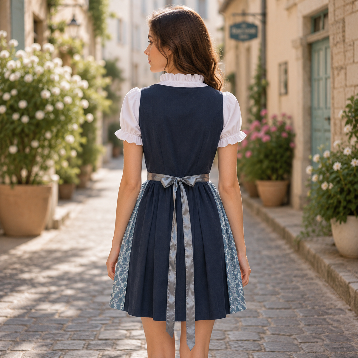 Sabine | Damen Blaues Traditionelles Oktoberfest Dirndl